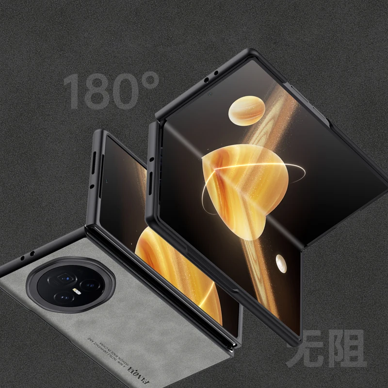 غطاء خلفي من جلد البولي يوريثان غير اللامع لهاتف Honor Magic V3 FCP-AN10 30 غطاء خلفي من جلد البولي يوريثان غير اللامع لهاتف Honor Magic V3 FCP-AN10