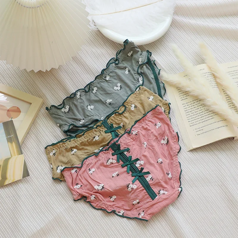 Candy Cures Girls Underwear Sexy and Cute Bow Color Matching Breathable and Comfortable Waist Briefs Female 
Candy Cures Girls Underwear Sexy and Cute Bow Color Matching Breathable and Comfortable Waist Briefs Female