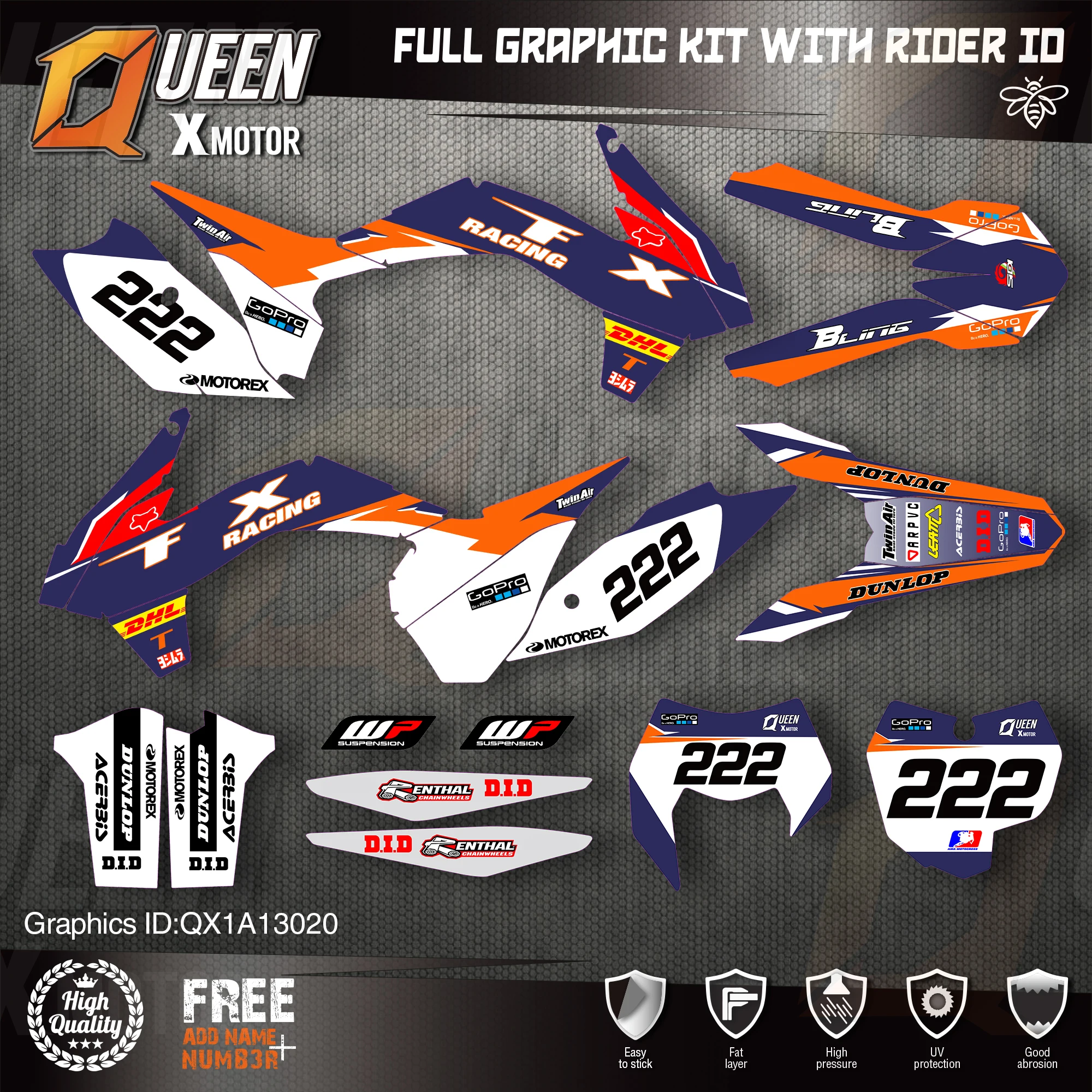 QUEEN X MOTOR Custom Team Graphics Decals Stickers Kit For KTM 2013 2014 2015 SX SXF , 2014 2015 2016 EXC XC-W EXC-F 020
QUEEN X MOTOR Custom Team Graphics Decals Stickers Kit For KTM 2013 2014 2015 SX SXF , 2014 2015 2016 EXC XC-W EXC-F 020