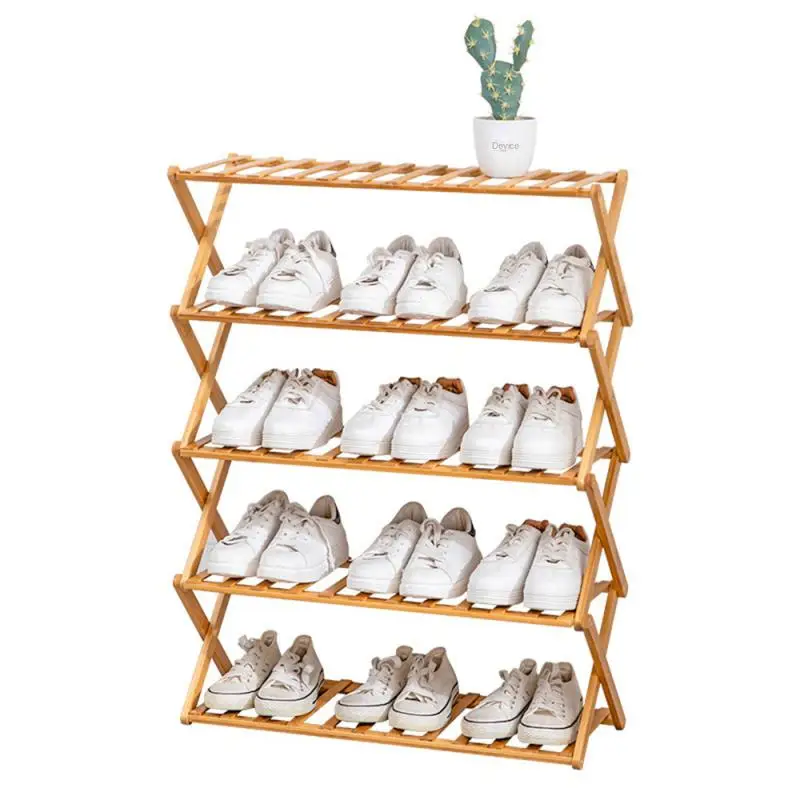 

Bamboo Shoe Cabinet Simple Household Houseware Installation Free Multi-layer Foldable Shoe Rack Storage Rack Shoe Management