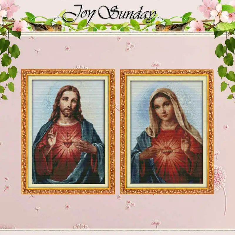 

Sacred Heart Patterns Counted Cross Stitch Set DIY 11CT 14CT 16CT Stamped DMC Cross-stitch Kit Embroidery Needlework Home Decor