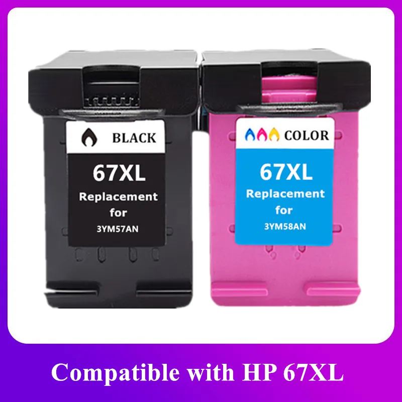 

Восстановленный чернильный картридж HP67 67XL для струйного принтера HP 67 ENVY 6052 6055 6058 Deskjet 1225 2732