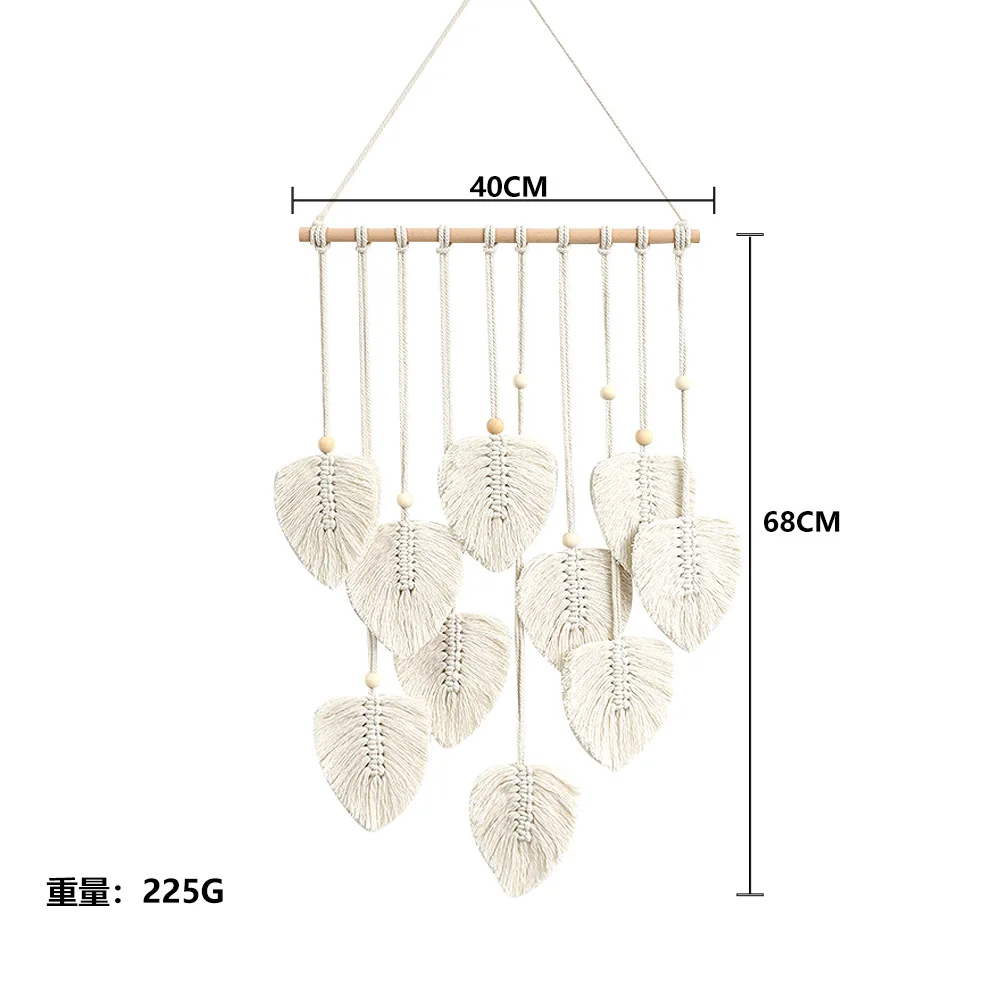 Modern Vertical Leaves - Handmade Macrame Wall Tapestry 7 S6c5c30b255ce4f7da1d9c148e1124839m