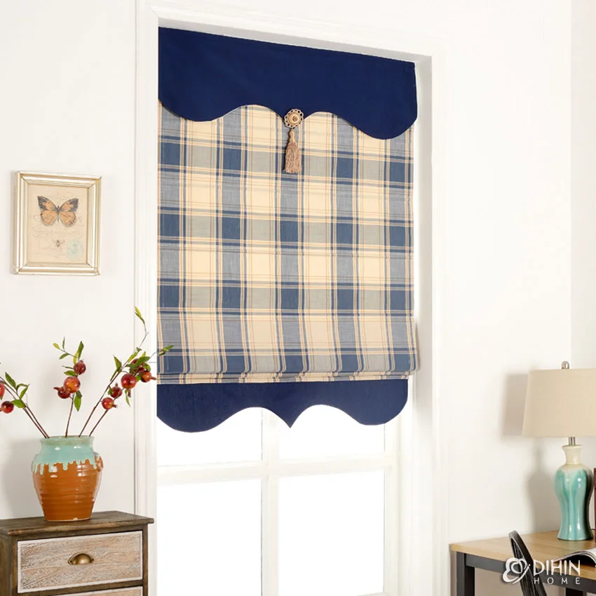 American Retro Blue Striped Custom Made Roman Shades Window Drapes For Living Room Included Mechanism
American Retro Blue Striped Custom Made Roman Shades Window Drapes For Living Room Included Mechanism