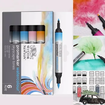 Windsor Newton 더블 헤드 수채화 효과, 수용성 마커, 학생 미술, 손으로 그린 일러스트 창작 펜, 36 색