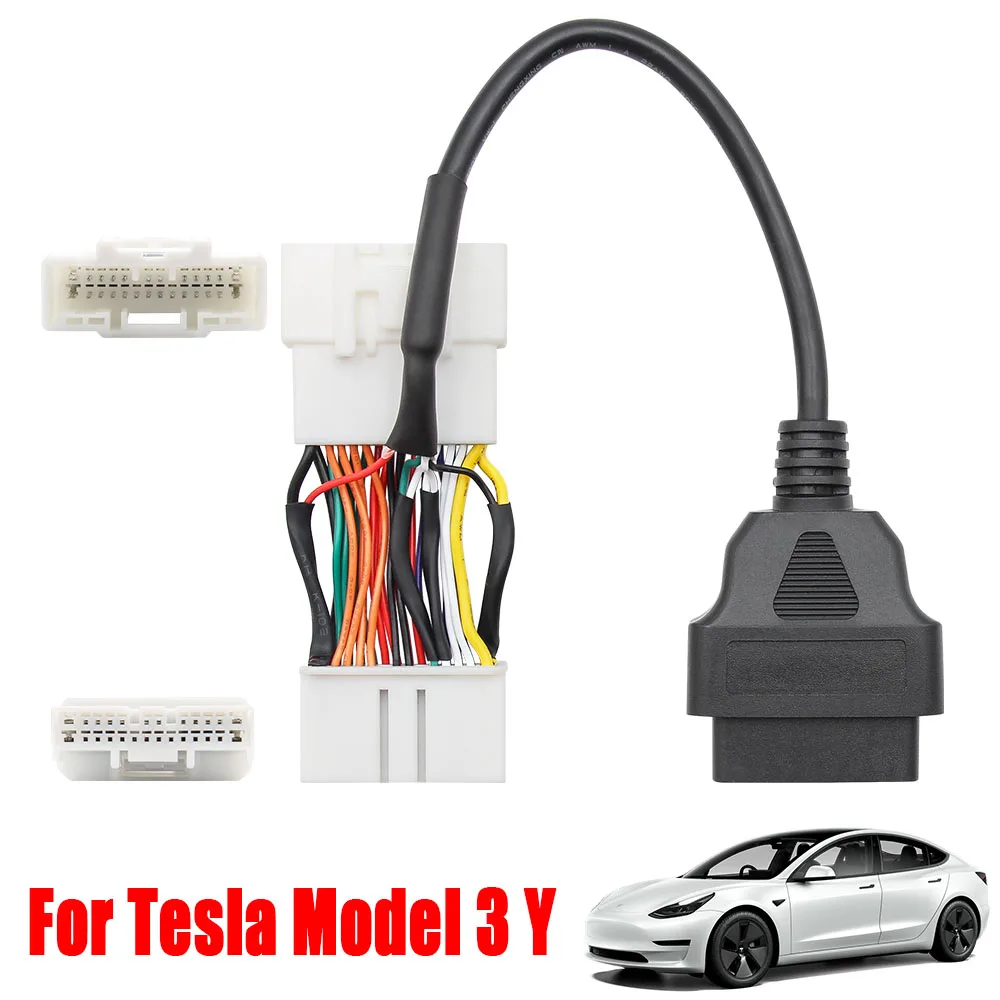 For Tesla Model 3 OBD Diagnostic Car Tools 26Pin Male Female To 16Pin Cable For Tesla Model Y Auto Adapter OBD2 Connector
For Tesla Model 3 OBD Diagnostic Car Tools 26Pin Male Female To 16Pin Cable For Tesla Model Y Auto Adapter OBD2 Connector