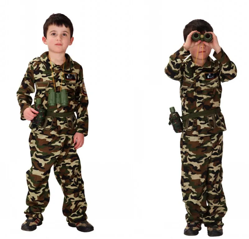 

Kids Special Forces Soldier Costume Child Army Military Camouflage Game Combat Uniform Suit Halloween Performance Costumes