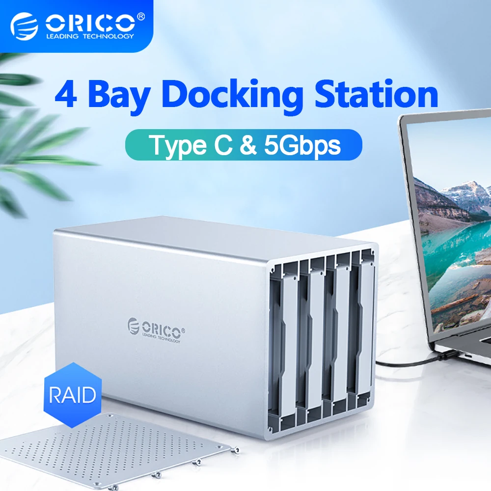 

ORICO Multi Bay 3.5'' Aluminum HDD Docking Station SATA to USB3.0 HDD Enclosure Honeycomb Cooling With 7 Raid Mode Hdd Case