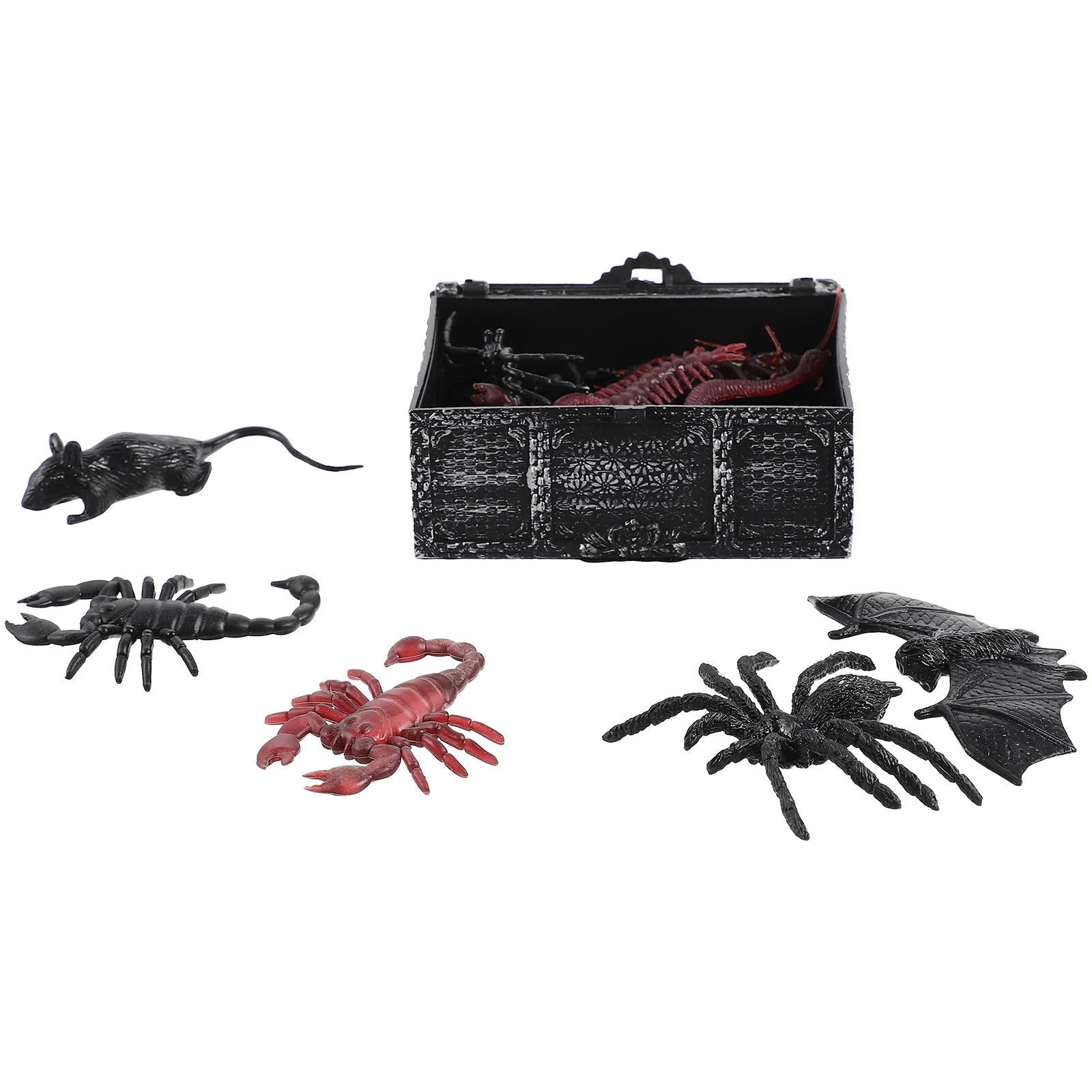 

1 Set of Scary Animals Prank Toys Halloween Trick Toys Fake Insect Toys Scorpion Rat Snake Spider Toys