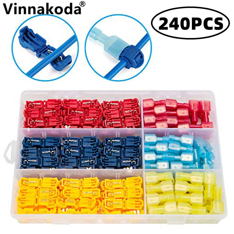 

240PCS Main branch wiring clip T-free wire clip combination set for quick connection Wire terminal