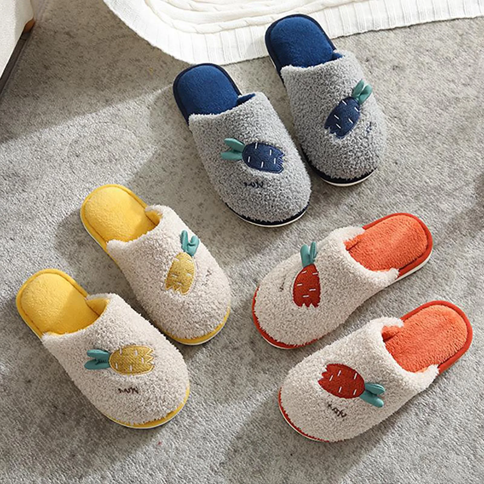 Winter Cute Slippers 2023 New Couple Carrot Pattern Non Slip Flats Cotton Home Slippers Men Women Casual Comfort Slippers
Winter Cute Slippers 2023 New Couple Carrot Pattern Non Slip Flats Cotton Home Slippers Men Women Casual Comfort Slippers