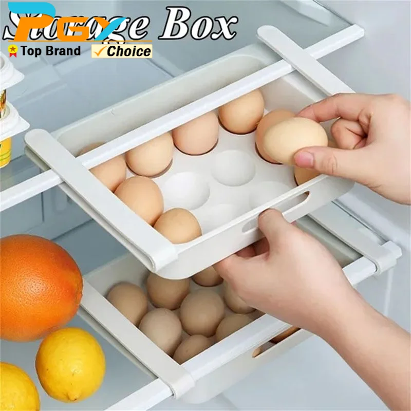 

Kitchen Organizer Hanging Refrigerator Egg Fruit Storage Box Drawer Type Food Crisper Kitchen Accessories Fridge Organizer Shelf