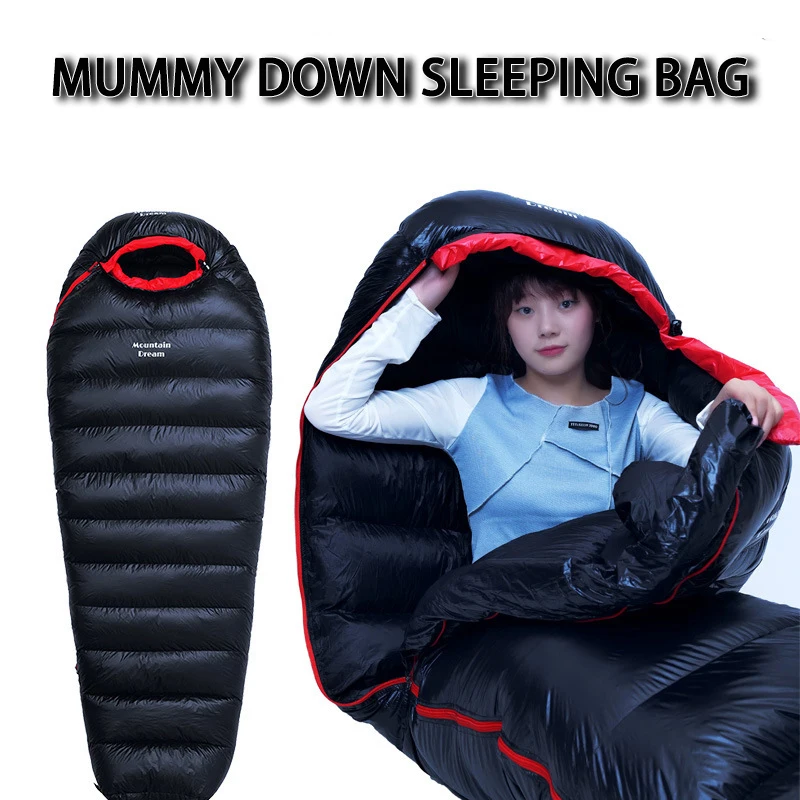 

Mountain Dream Sleeping Bag Mummy Down Ultralight 4 Season Sleeping Bag Camping Duck Down -5 -11 Winter Sleeping Bag