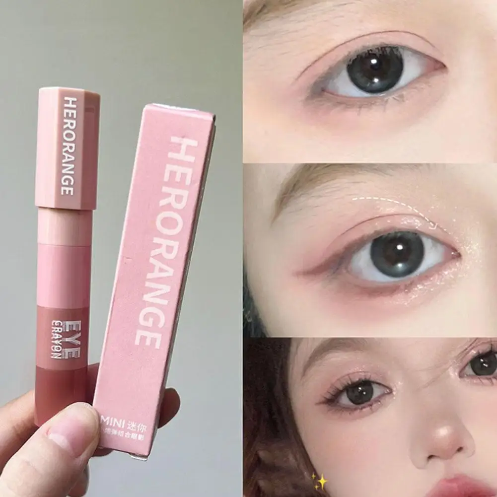 

4 In 1 Waterproof Eyeshadow Pencil Kit Long Lasting Pink Eyeliner Shimmer Brown Pearlescent Stick Shadow Glitter Eye Pen O6P4