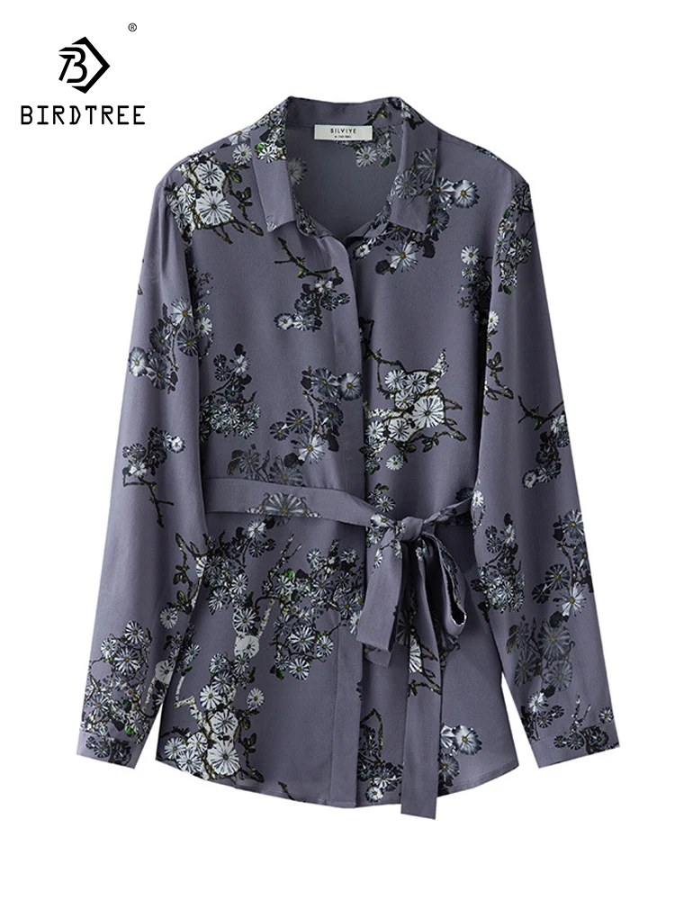 Birdtree 100%Mulberry Silk Floral Print Shirts For Woman Long Sleeves Sashes Office Chic Blouses 2023 Spring Summer Top T38325QC
Birdtree 100%Mulberry Silk Floral Print Shirts For Woman Long Sleeves Sashes Office Chic Blouses 2023 Spring Summer Top T38325QC
