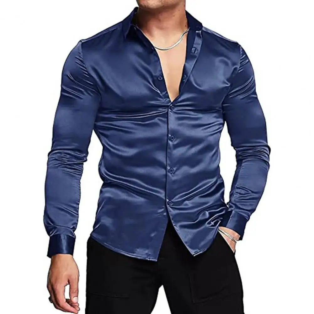 Men Shirt Stylish Men's Slim Fit Satin Shirts Solid Color Lapel Tops with Button Down Casual Dress Shirt 3 Years of Seller
Men Shirt Stylish Men's Slim Fit Satin Shirts Solid Color Lapel Tops with Button Down Casual Dress Shirt 3 Years of Seller