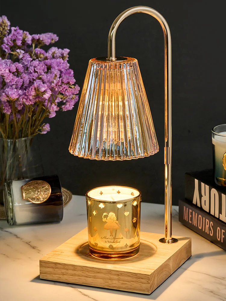 

Gold Retro Wax Light Table Bedroom Atmosphere Table Lamp Melting Night Lamp With Timer Modern Decoration Lights Candle Warmer