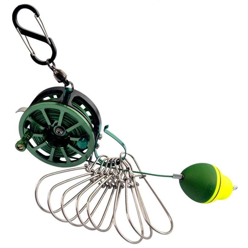Fishing Stringer Stainless Steel Fishing Lock Buckle With Reel Live Fish Locks Retractable Rope With Float Carabiner
Fishing Stringer Stainless Steel Fishing Lock Buckle With Reel Live Fish Locks Retractable Rope With Float Carabiner