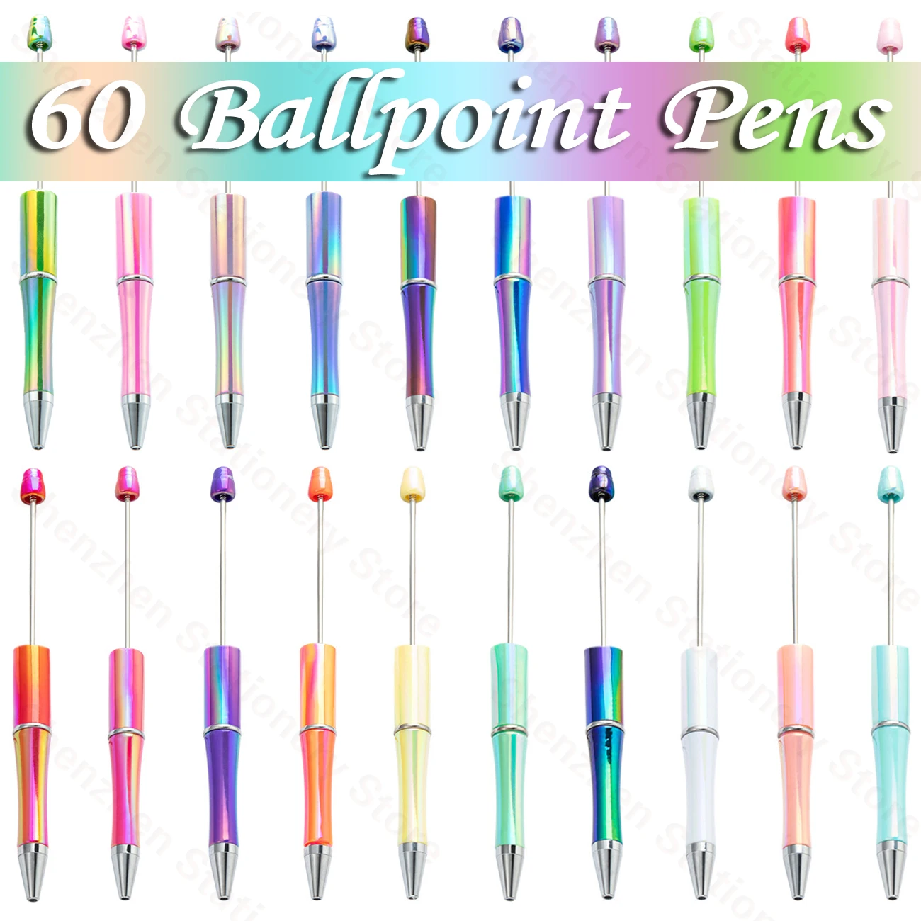 

60 шт., пластиковые шариковые ручки с градиентом