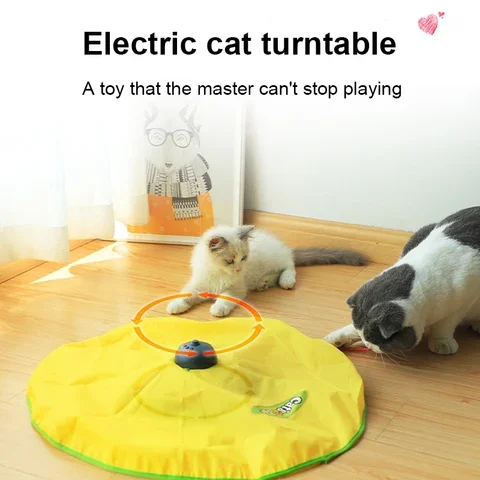 

Electric Interactive Toy For Cat Kitty 4 Speeds Smart Cat Toys Undercover Mouse Fabric Moving Feather Automatic Pet Toy