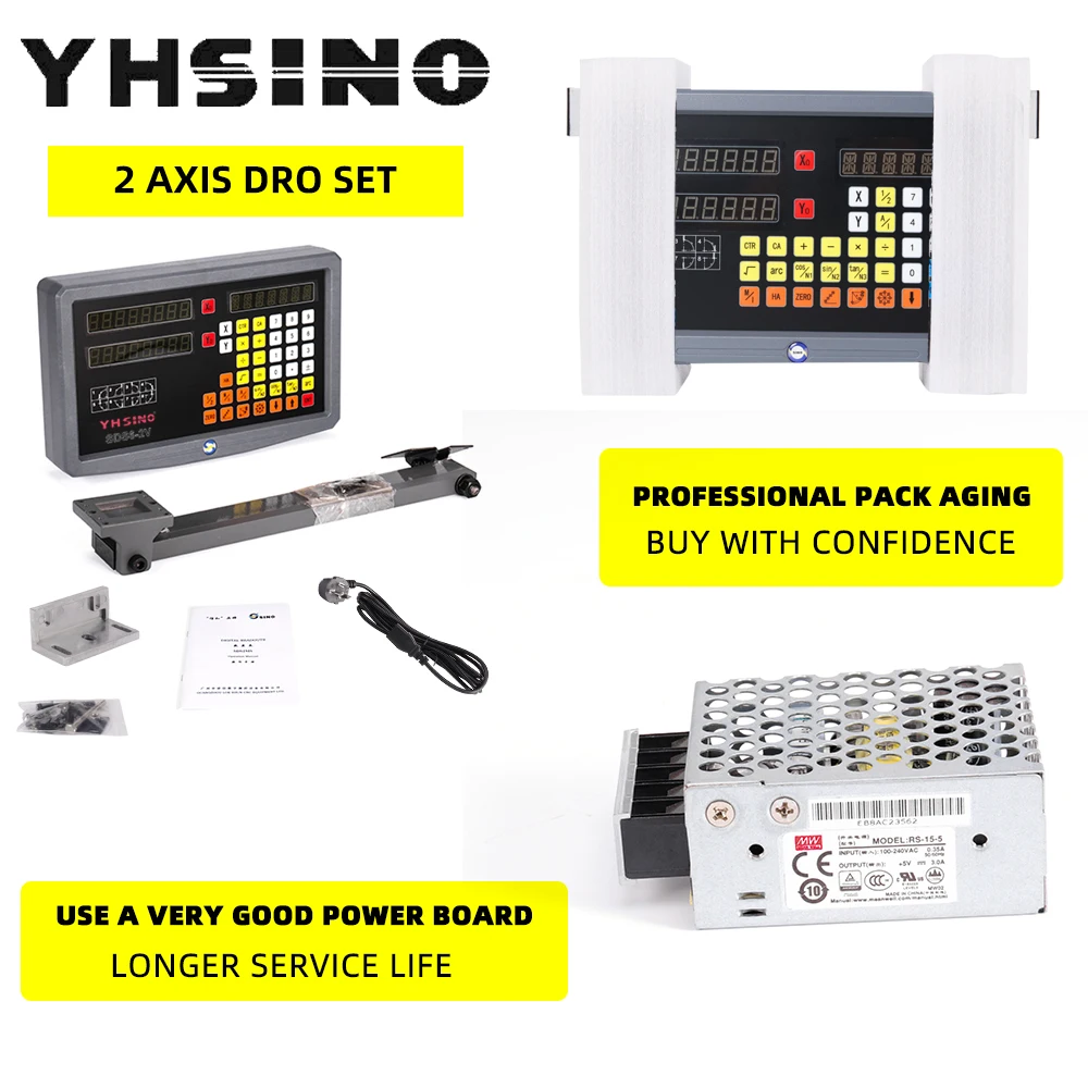 

SDS2MS Digital Readout KA300 Set/Kit YHSINO 5U Linear Scales/Encoder/Sensor 100MM to 1000MM Dro for Lathe Mill CNC Hot One Fast