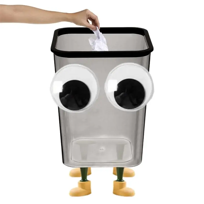 

Funny Big Eyes Trash Can With Feet Garbage Bin Home Office Rubbish Bin Bathroom Garbage Container Waste Bucket Kitchen Dustbin