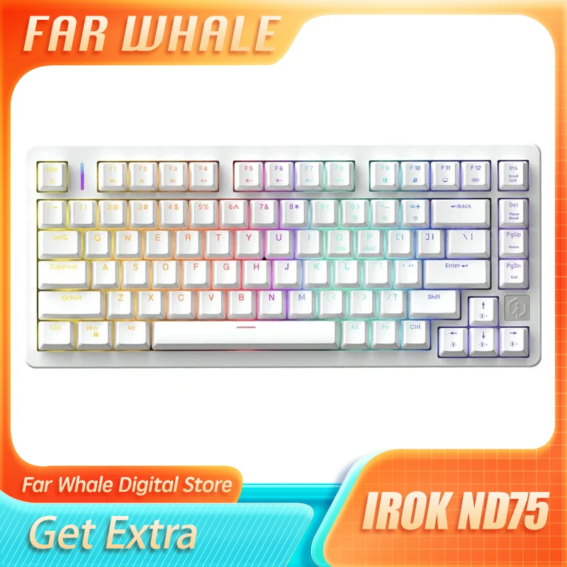 

IROK ND75 Mechanical Magnetic Switch Keyboard Wired RT Mode Keyboards Gaming Keyboards Hot-Swap Customization RGB Gamer Keyboard