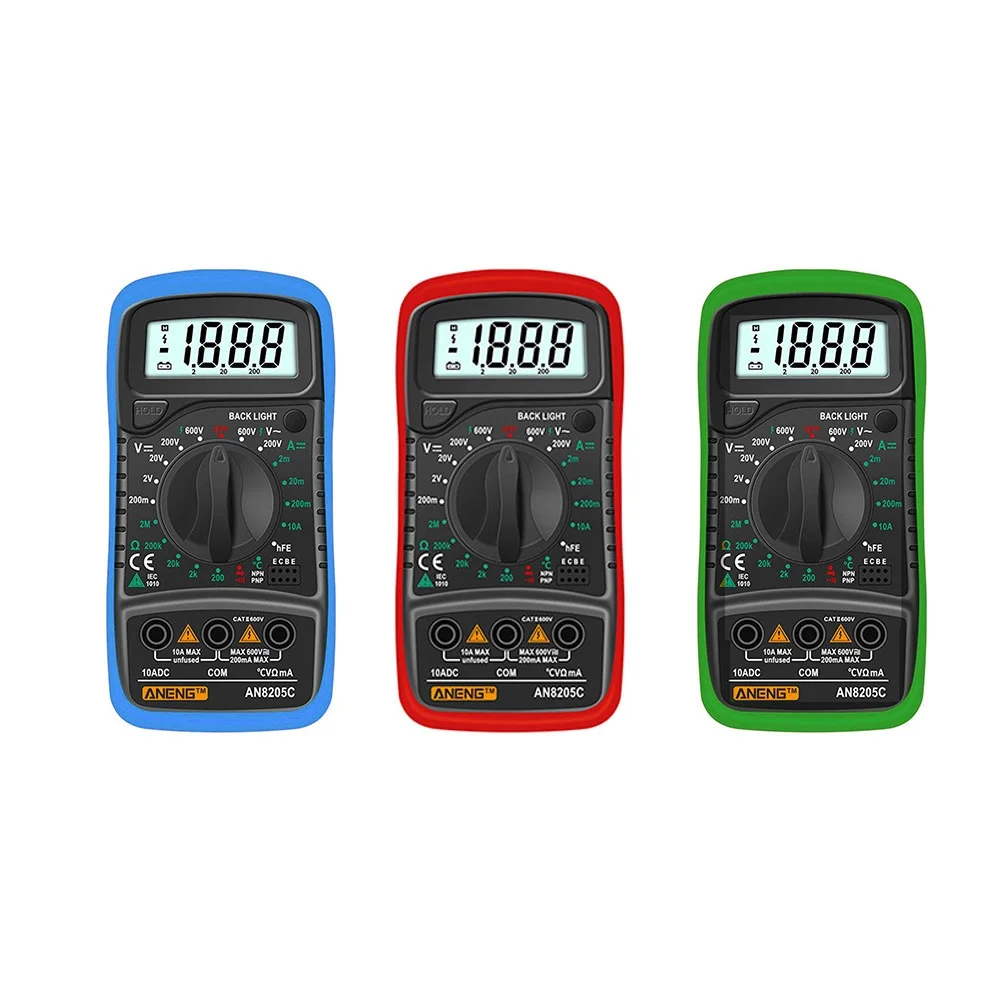 AN8205C Multifunctional Digital Multimeter Voltage Current Meter W/ Backlight Test Lines Temperature Line Electrician Hand Tools
AN8205C Multifunctional Digital Multimeter Voltage Current Meter W/ Backlight Test Lines Temperature Line Electrician Hand Tools