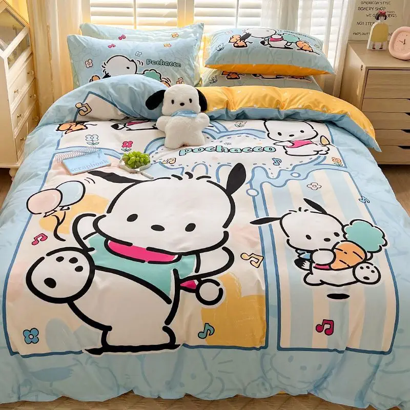 Sanrio Pochacco Cartoon Bedding Four-Piece Set Anime Kt Kuromi Melody Girl Heart Bedroom Cotton Bed Sheet Quilt Cover Pillowcase
Sanrio Pochacco Cartoon Bedding Four-Piece Set Anime Kt Kuromi Melody Girl Heart Bedroom Cotton Bed Sheet Quilt Cover Pillowcase