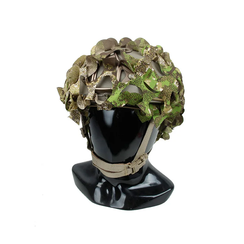 

TMC Tactical Lightweight Laser Cut Airsoft Ghillie Helmet Cover NIR Compliant PenCott® Greenzone TMC3693