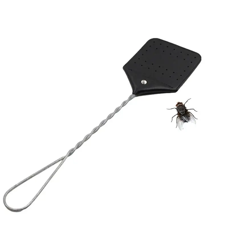 

Fly Swatters For Indoors Handheld Leather Fly Swatter Manual Fly Swatter With Long Handle For Home Garden Classroom And Office