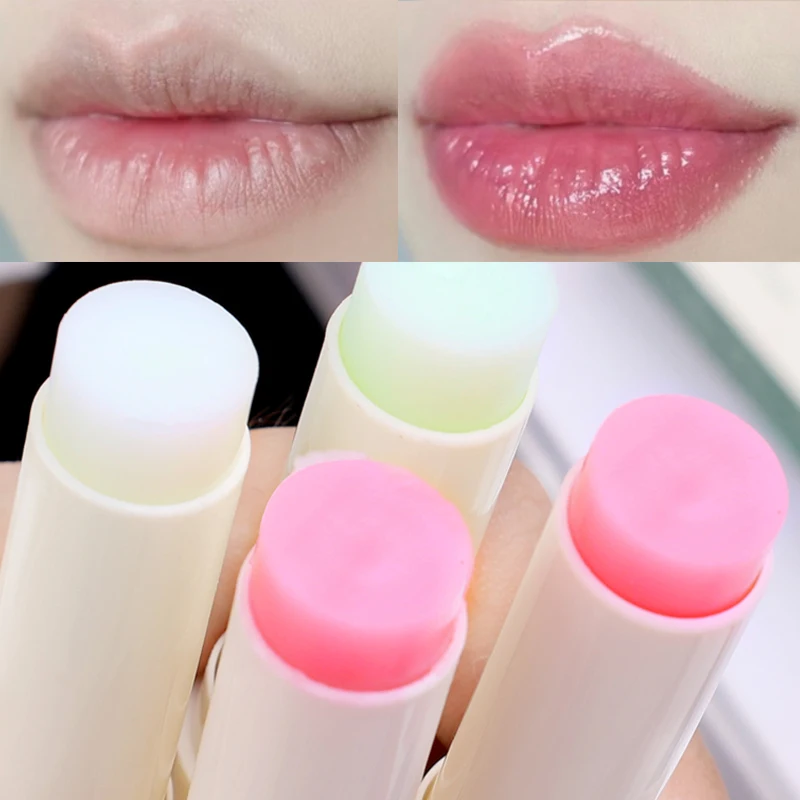 

2PCS Moisturizing Lip Balm Strawberry Lasting Nourishing Temperature Color Change Lipstick Anti Dry Cracking Lips Care Cosmetics