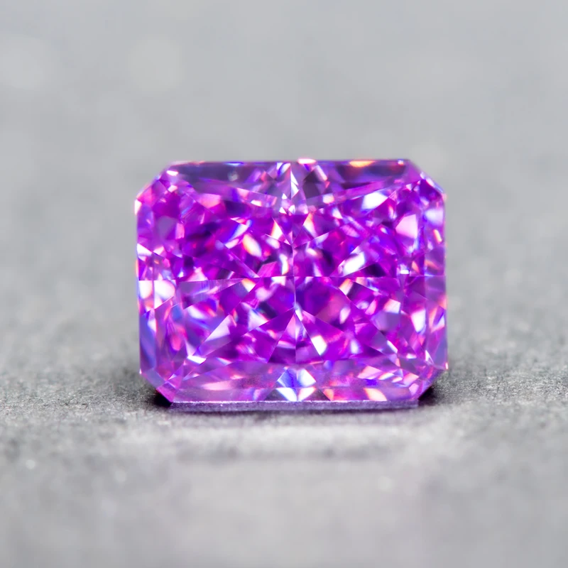 

Cubic Zirconia Radiant Shape Purple Color 4k Crushed Ice Cut Charm Beads for DIY Jewelry Making Necklace Earrings Main Materials