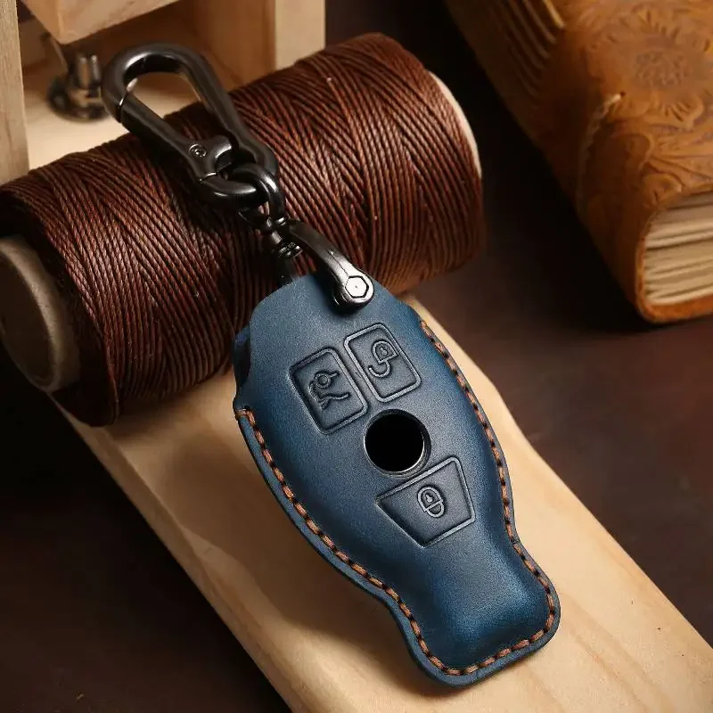 

Luxury Car Smart Key Case Fob Cover Leather Holder Keychain for Mercedes Benz E300L GLC300 C260l A200L Keyring Shell