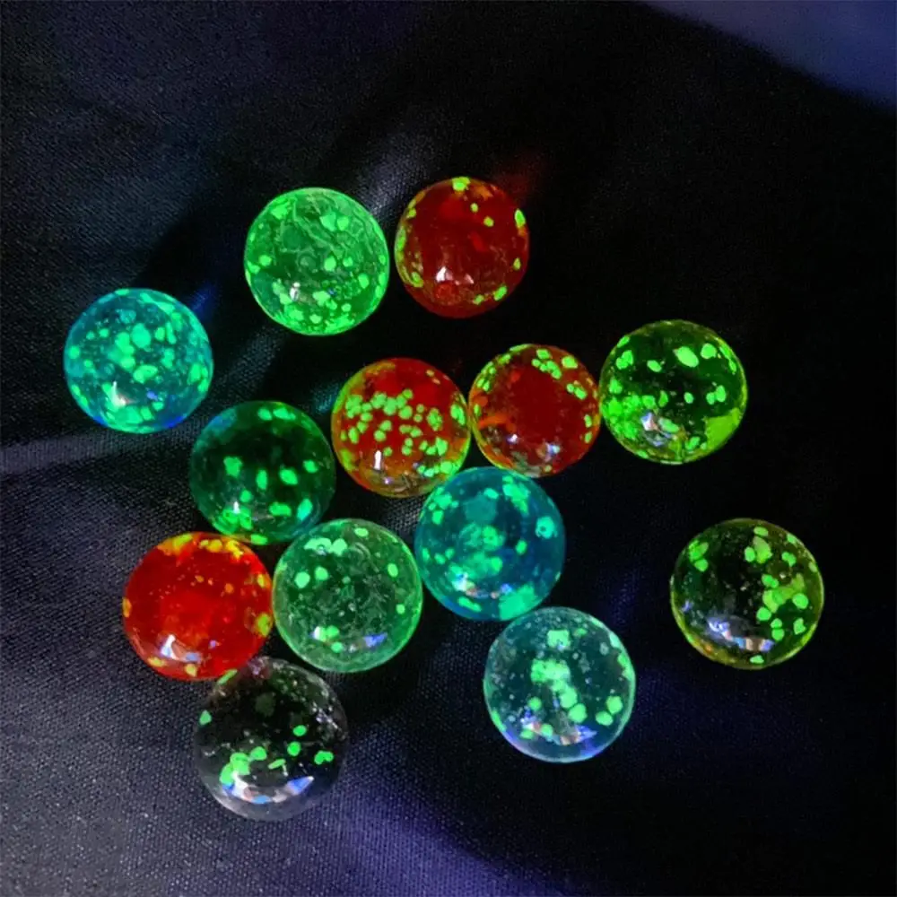 

10Pcs Luminous Glass Ball 16mm Cream Console Game Pinball Machine Cattle Small Marbles Pat Toys Parent-child Bouncing Beads