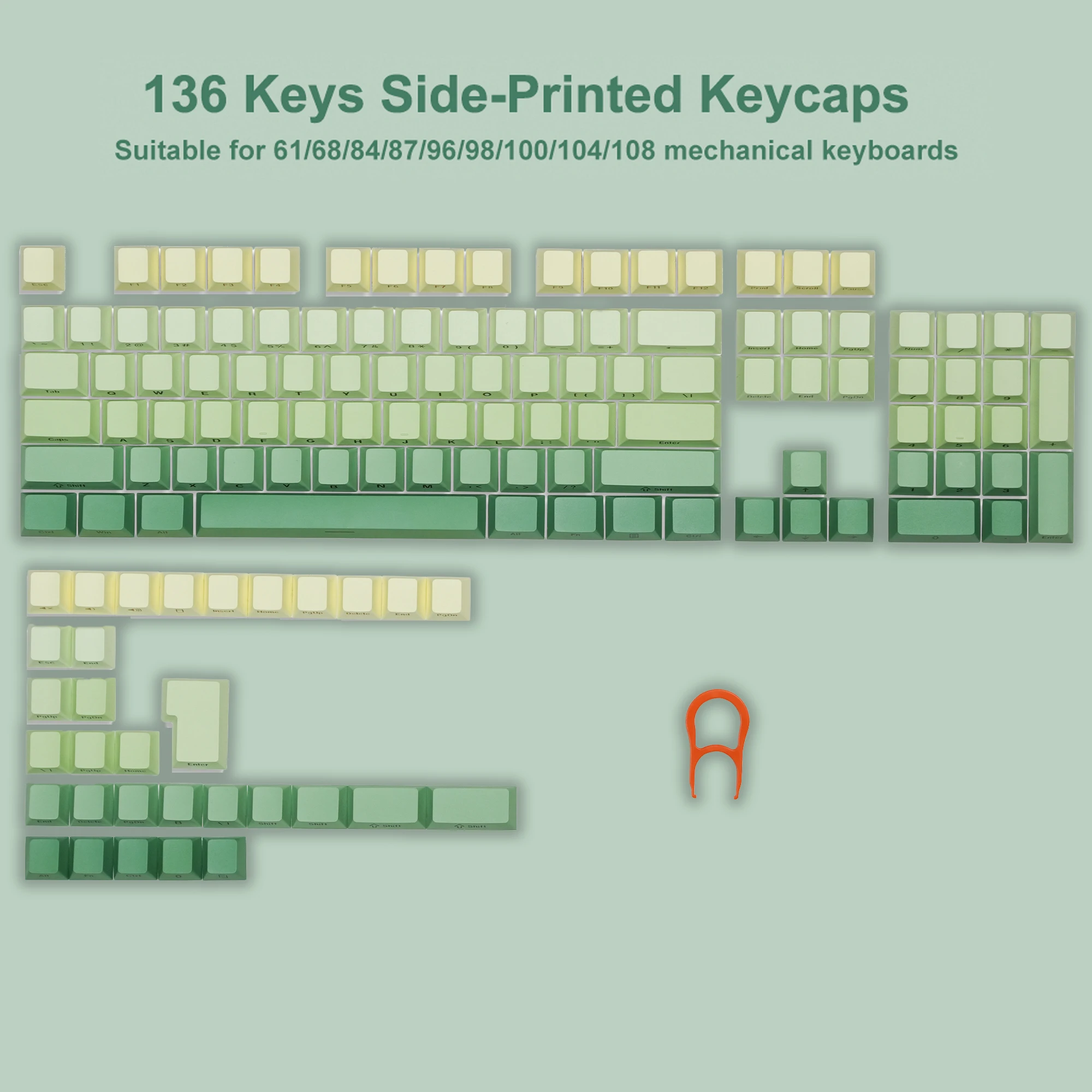 Механическая клавиатура Gateron Cherry MX, 136 клавиши, сосна, зеленая боковая печать, подсветка, клавиатура PBT, двойная выстрел, блестящая сквозь клавиатура 
Механическая клавиатура Gateron Cherry MX, 136 клавиши, сосна, зеленая боковая печать, подсветка, клавиатура PBT, двойная выстрел, блестящая сквозь клавиатура