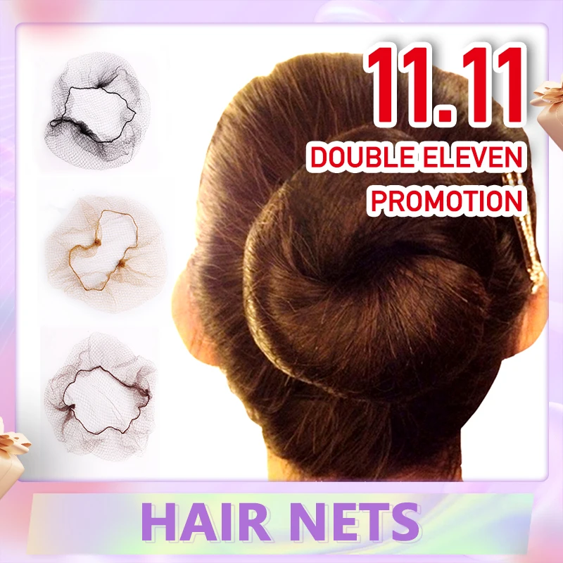 

10/30Pcs 20Inch Disposable 5mm Nylon Hairnet Hair Nets For Wigs Weave Invisible Dancing Hairnet for Bun Hair Styling Tool