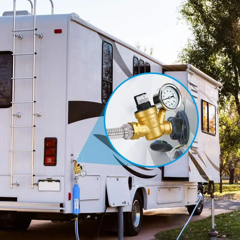 Water Pressure Regulator For Garden Hose Travel Camper Brass Water Pressure Regulator With Inlet-screened Filter RV Must Haves
Water Pressure Regulator For Garden Hose Travel Camper Brass Water Pressure Regulator With Inlet-screened Filter RV Must Haves