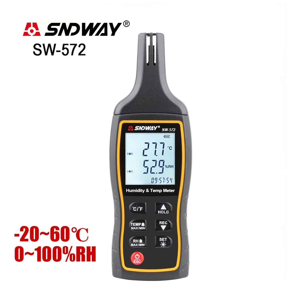 

SNDWAY цифровой термометр-гигрометр с ЖК-дисплеем, удобный комнатный датчик температуры, измеритель влажности, термометр, гигрометр, хранение данных