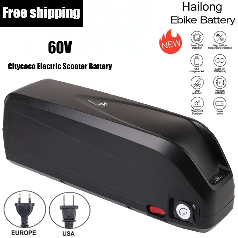 2023New Citycoco Electric Scooter Battery 60V 20Ah-60Ah for 250W~1500W Motorcycle/bicycle Waterproof LithiumBattery + 2A Charger
2023New Citycoco Electric Scooter Battery 60V 20Ah-60Ah for 250W~1500W Motorcycle/bicycle Waterproof LithiumBattery + 2A Charger