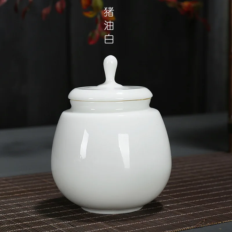 Ceramic Ivory White Jade Porcelain Tea Containers Tea Storage Mini Tea Packaging Sealed Jar
Ceramic Ivory White Jade Porcelain Tea Containers Tea Storage Mini Tea Packaging Sealed Jar
