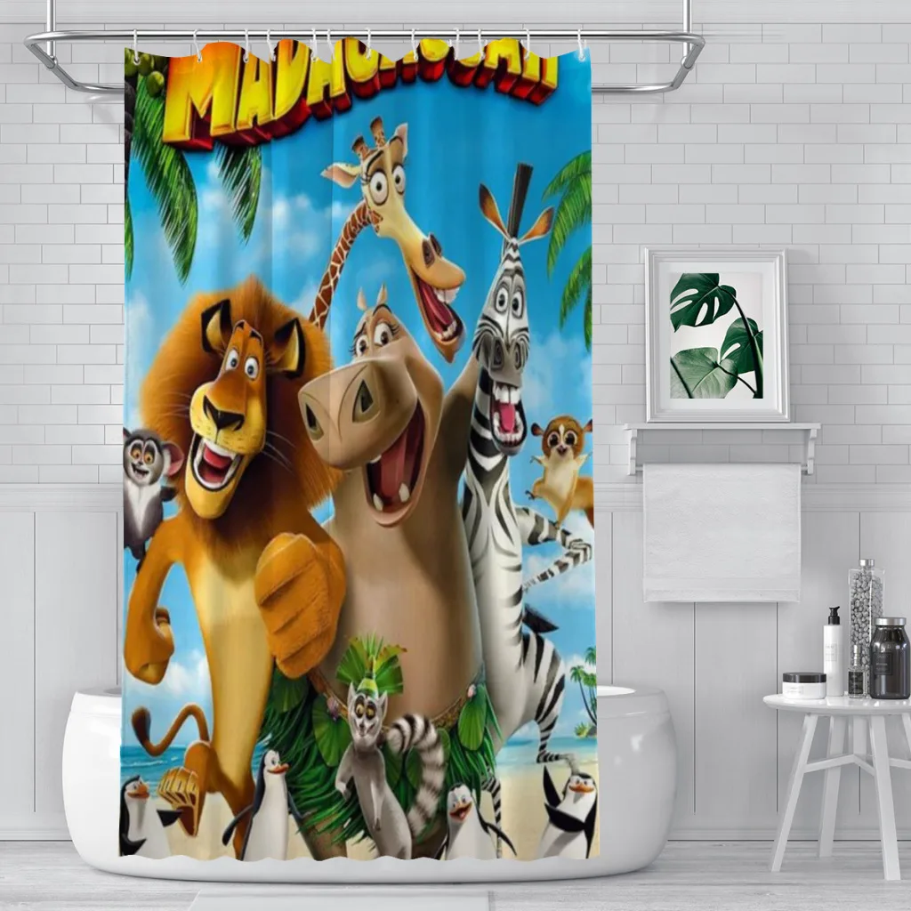 

Madagascar Shower Curtain for Bathroom Aesthetic Room Decoration
