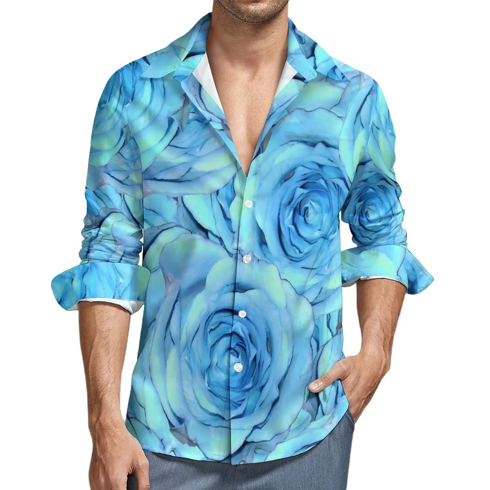 Blue Rose Print Casual Shirts Men Flowers Design Shirt Long Sleeve Trendy Harajuku Blouses Spring Printed Clothes Large Size
Blue Rose Print Casual Shirts Men Flowers Design Shirt Long Sleeve Trendy Harajuku Blouses Spring Printed Clothes Large Size