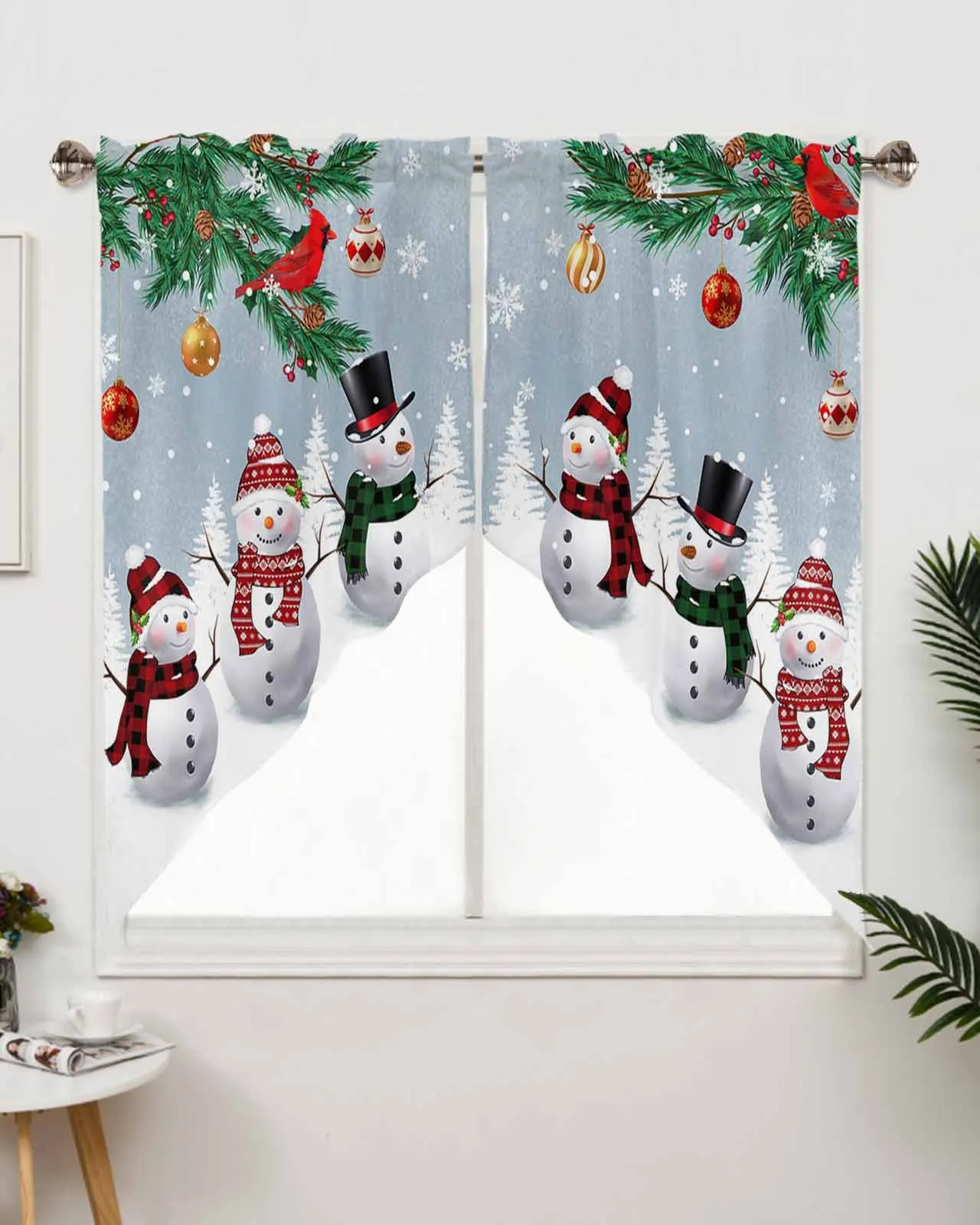 

Рождественский снеговик Рождественская елка Короткая занавеска для гостиной перегородка для кухонной двери домашний декор восстанавливающие входные занавески