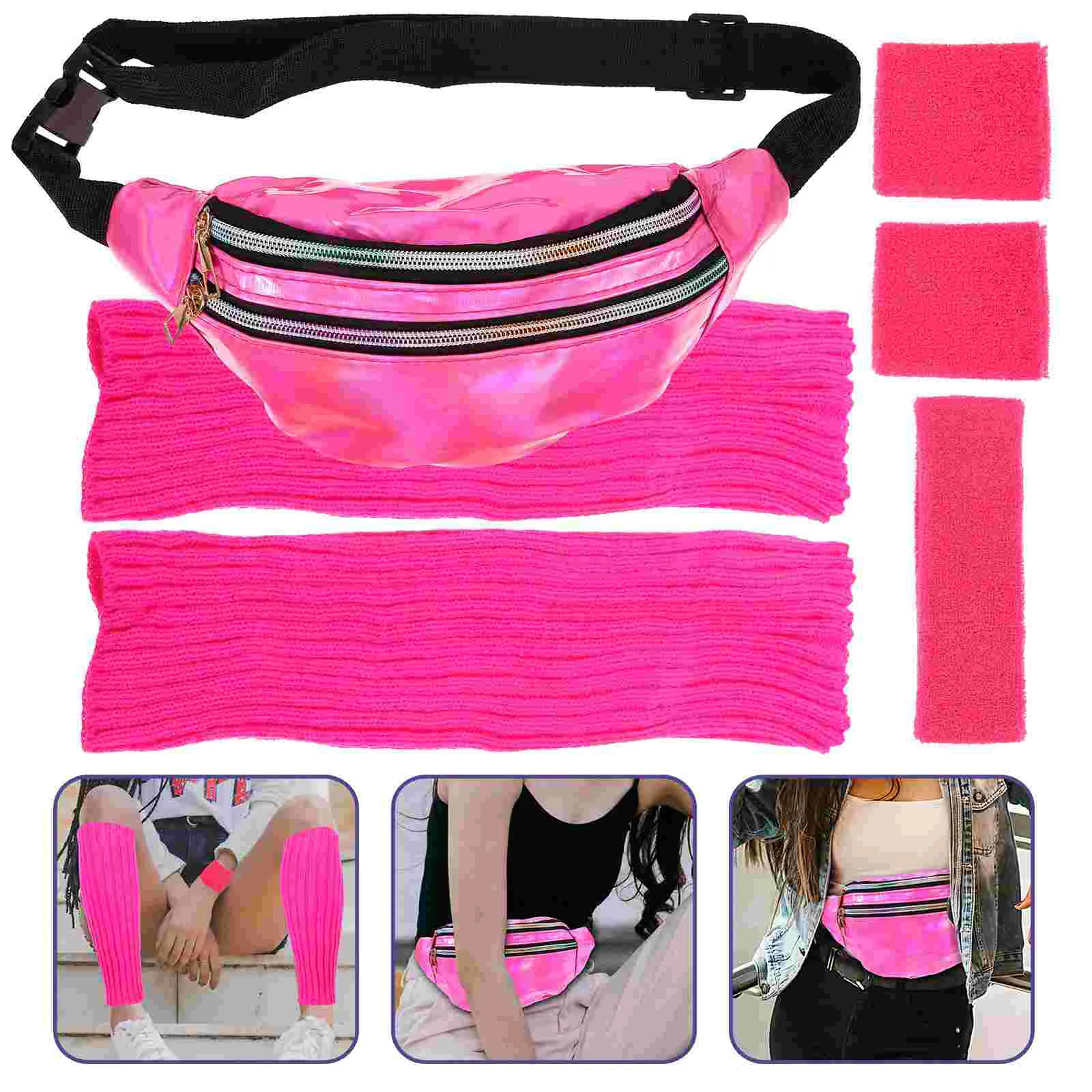 1 Set Cosplay Headband 1980s Costume Accessories Wristbands Women Leg Warmers Fanny Pack
1 Set Cosplay Headband 1980s Costume Accessories Wristbands Women Leg Warmers Fanny Pack