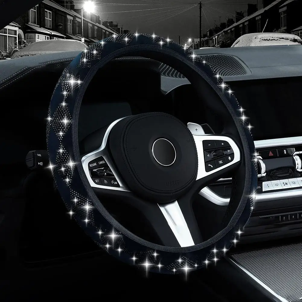 Car Steering Wheel Cover Universal Bling Diamond Rhinestones Non-slip Breathable Steering Wheel Protector For Women Girls
Car Steering Wheel Cover Universal Bling Diamond Rhinestones Non-slip Breathable Steering Wheel Protector For Women Girls