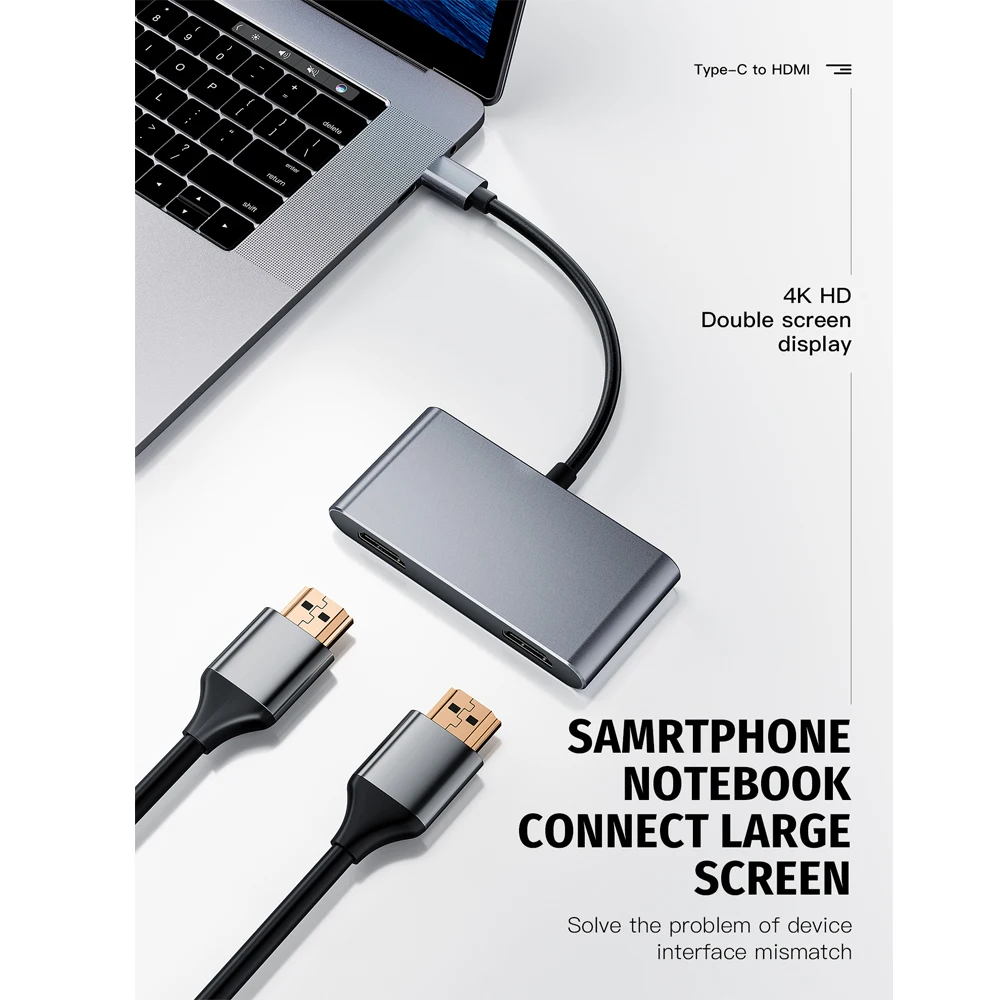 IREALTHINK USB C Adapter USB C 3.1 Gen 1 Dual HDMI-Compatible Converter Up 4K@30Hz OTG Type C Hub Compact and Stable for Laptop
IREALTHINK USB C Adapter USB C 3.1 Gen 1 Dual HDMI-Compatible Converter Up 4K@30Hz OTG Type C Hub Compact and Stable for Laptop