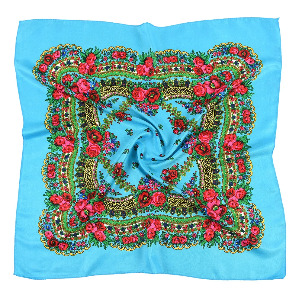 70*70cm Russian National Square Scarf Women Luxury Floral Print Bnadana Headband Scarves Babushka Handkerchief Head Wraps
70*70cm Russian National Square Scarf Women Luxury Floral Print Bnadana Headband Scarves Babushka Handkerchief Head Wraps