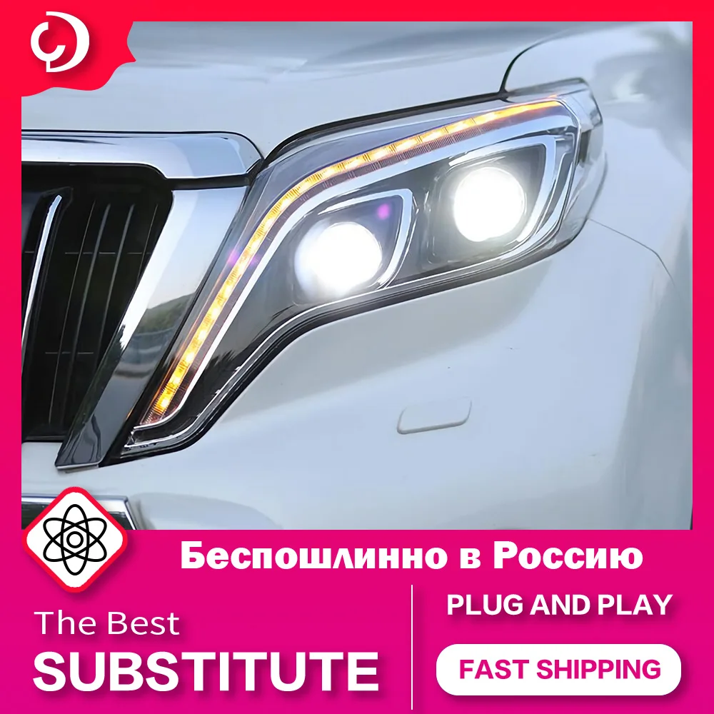 

AKD автостайлинг фары для Toyota Land Cruiser Prado 2014-2017 светодиодный DRL фары головного света проектор автомобильные аксессуары