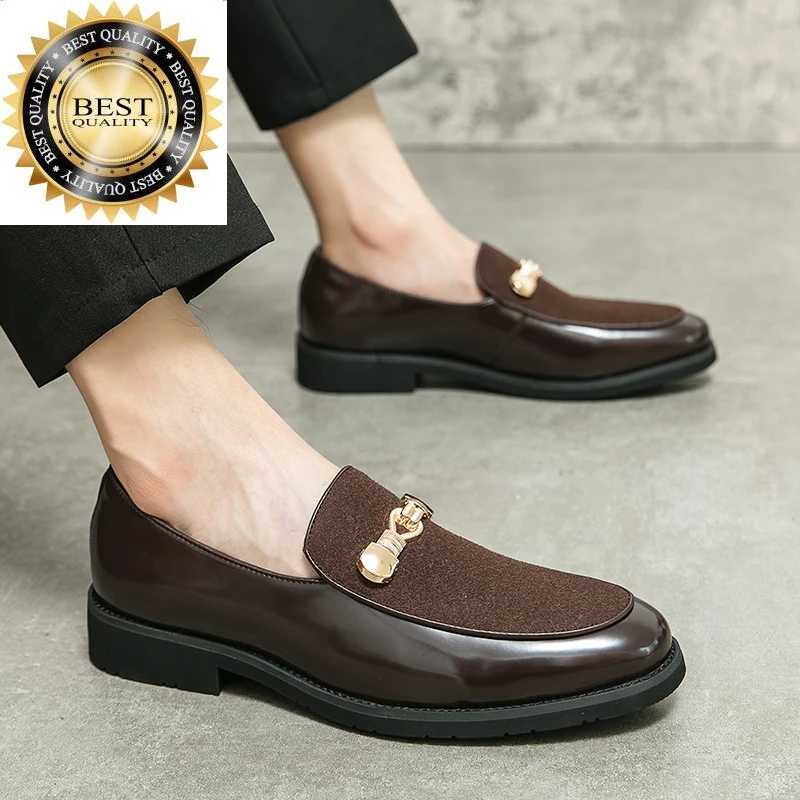 Мужские кожаные туфли без шнуровки, офисные рабочие лоферы на плоской подошве, обувь для повседневного вождения, мужская обувь 
Мужские кожаные туфли без шнуровки, офисные рабочие лоферы на плоской подошве, обувь для повседневного вождения, мужская обувь